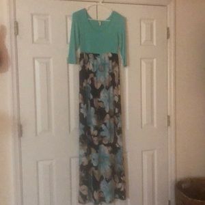 Teal floral dress